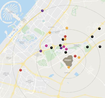 damac golf greens dubai map