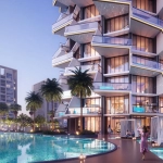 Binghatti Phantom luxury residential tower in Jumeirah Village Dubai spanning 39 floors with podium