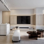 Spacious open plan living room with modern fittings in Binghatti Phantom apartment