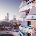 Spacious open plan living room with modern fittings in Binghatti Phantom apartment