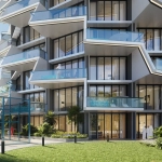 Spacious open plan living room with modern fittings in Binghatti Phantom apartment