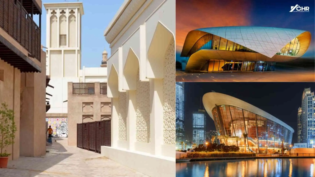 Visitors exploring the historic Al Fahidi Fort, home to the Dubai Museum, showcasing Dubai's cultural heritage.
